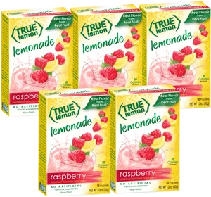 Raspberry Lemonade Packets Display PNG Image