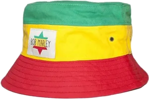 Rasta Color Bucket Hat PNG Image