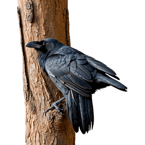 Raven on Branch PNG fvc1 PNG image with transparent background