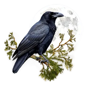 Raven With Moon Phases Png Mnv PNG Image