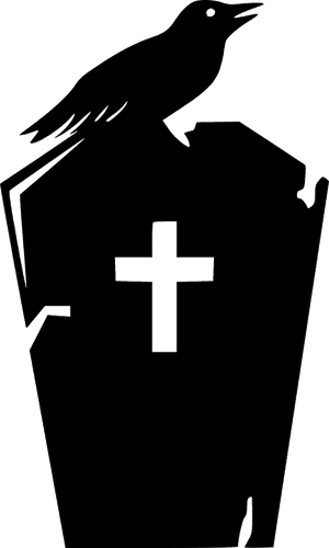Ravenon Gravestone Silhouette PNG image with transparent background