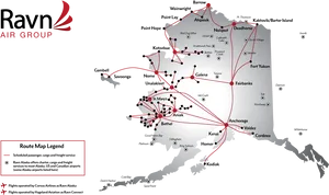 Ravn Air Group Alaska Route Map PNG Image