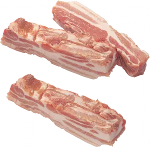 Raw Bacon Slices Transparent Background PNG Image