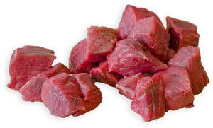 Raw Beef Cubes Transparent Background PNG Image