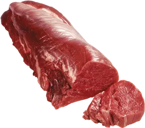 Raw Beef Tenderloin Steak Cut PNG Image