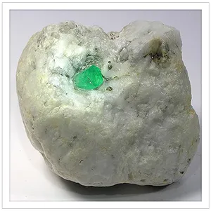 Raw Emerald Gemstonein Matrix.jpg PNG Image