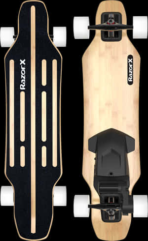 Razor X Electric Skateboard Topand Bottom View PNG image with transparent background