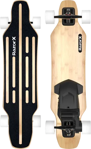 Razor X Electric Skateboard Topand Bottom View PNG Image