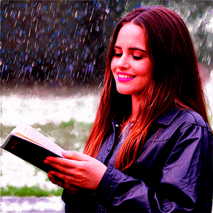 Reading in the Rain PNG bek PNG image with transparent background