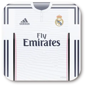 Real Madrid Adidas Jerseywith Fly Emirates Sponsorship PNG Image