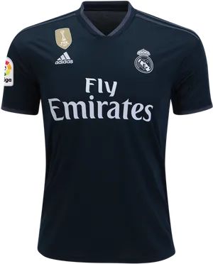 Real Madrid Black Jersey Adidas Sponsorship PNG Image