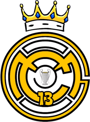 Real Madrid Logowith Champions League Trophies PNG image with transparent background