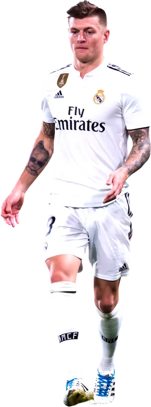 Real Madrid Playerin White Kit PNG Image