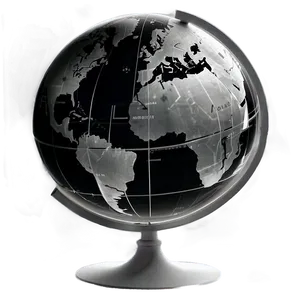 Realistic Black And White Globe Png Hff PNG Image