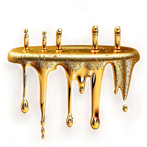 Realistic Gold Glitter Drip Png 06282024 PNG Image