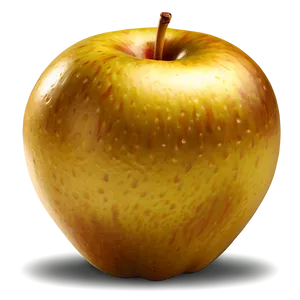 Realistic Golden Apple Image Png Ppt PNG Image