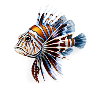 Realistic Lionfish Drawing Png Ptc39 PNG Image