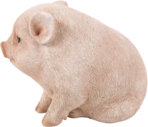 Realistic Piglet Figurine Isolated PNG Image