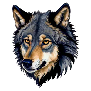 Realistic Wolf Face Drawing Png 3 PNG Image