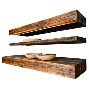 Reclaimed Wood Floating Shelves Png 06132024 PNG Image