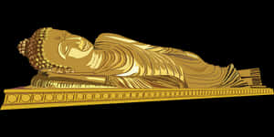 Reclining_ Buddha_ Golden_ Illustration PNG image with transparent background