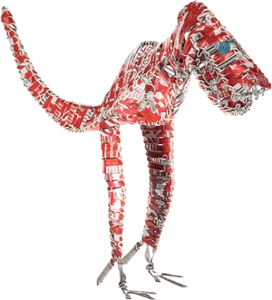 Recycled Soda Can Dinosaur Sculpture PNG Image