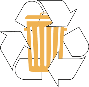 Trash And Recycling Symbol, HD Png Download PNG