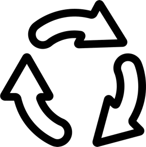 Recycling Symbol Blackand White PNG Image