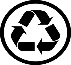 Recycling Symbol Blackon White PNG Image