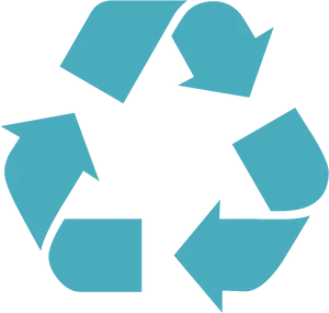 Recycling Symbol Blue Background PNG Image