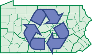 Recycling Symbol Superimposed On County Map Of Pennsylvania - Reduce Reuse Recycle Png, Transparent Png PNG