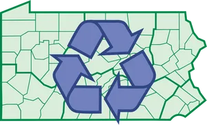 Recycling Symbol Overlaid On Map PNG Image