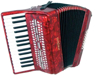 Red Accordion Musical Instrument PNG Image