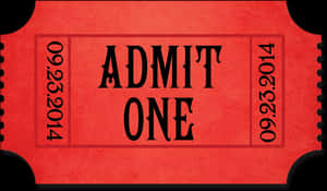 Red Admit One Ticket, HD Png Download PNG