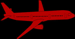 Red Airplane Silhouette PNG with transparent background