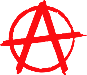 Red Anarchy Symbolon Blue Background.png PNG Image