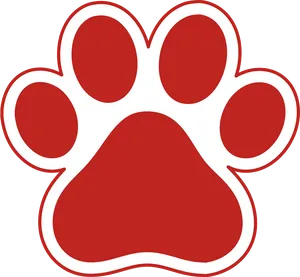 Red Animal Paw Print Graphic PNG Image