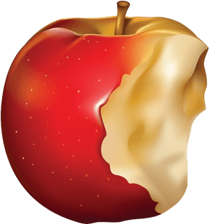 Red Apple Bite Icon PNG image with transparent background