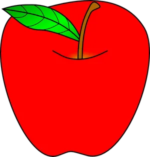 Red Apple Cartoon Illustration PNG Image