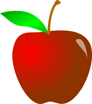 Red Apple Illustration PNG Image
