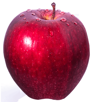 Red Apple With Water Droplets.png PNG