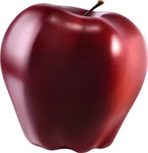 Red Apple3 D Render PNG Image