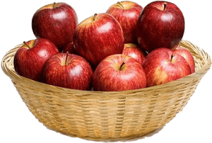 Red Applesin Basket PNG image with transparent background