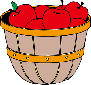 Apple Oka Orchard - Cartoon Basket Of Apples, HD Png Download PNG image with transparent background