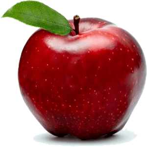 Red Applewith Leaf PNG image with transparent background