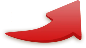 Red Arrow Curved Graphic PNG Image