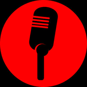 Red Background Microphone Icon PNG image with transparent background