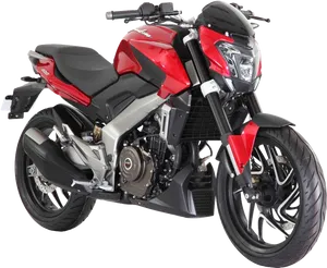 Red Bajaj Pulsar Motorcycle Transparent Background PNG Image