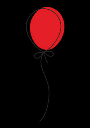 Red Balloon Black Background PNG image with transparent background