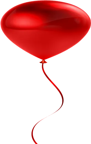 Red Balloonon Black Background PNG Image